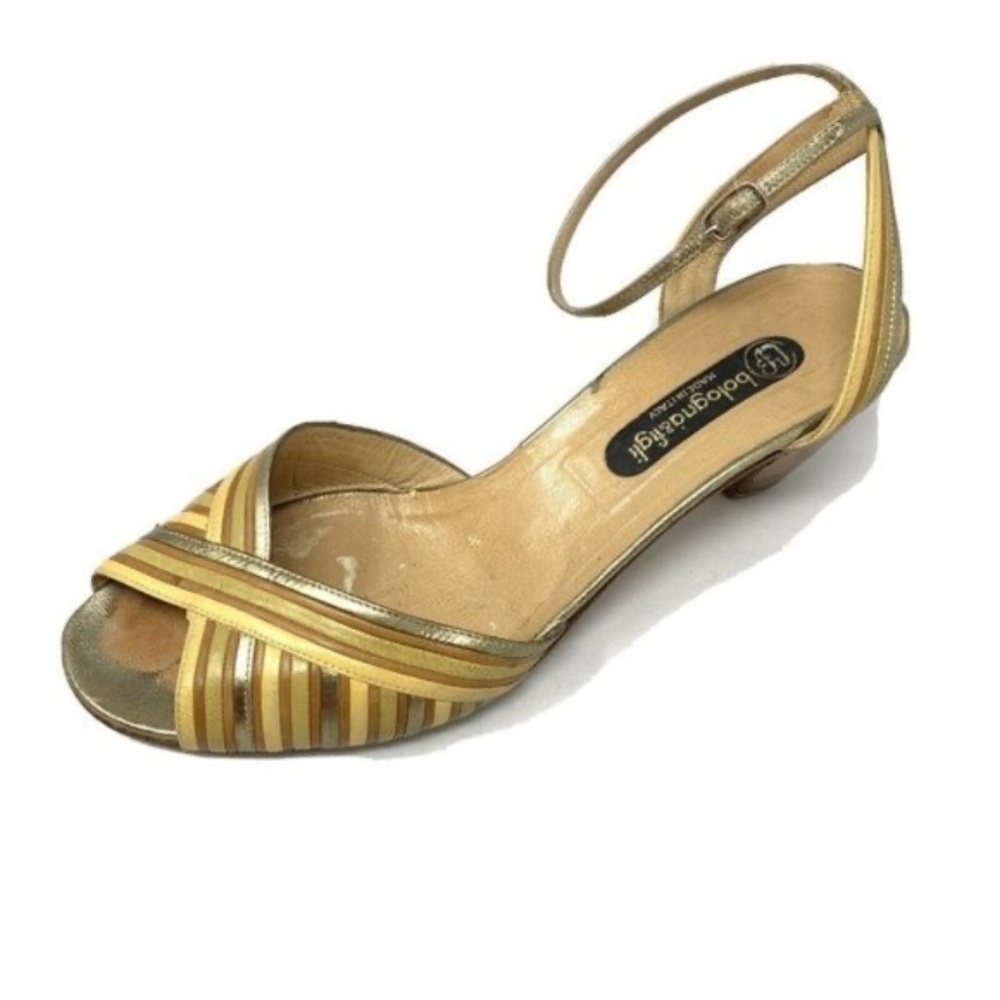 Bologna & Figli Striped Leather Open Toe Sandals!
